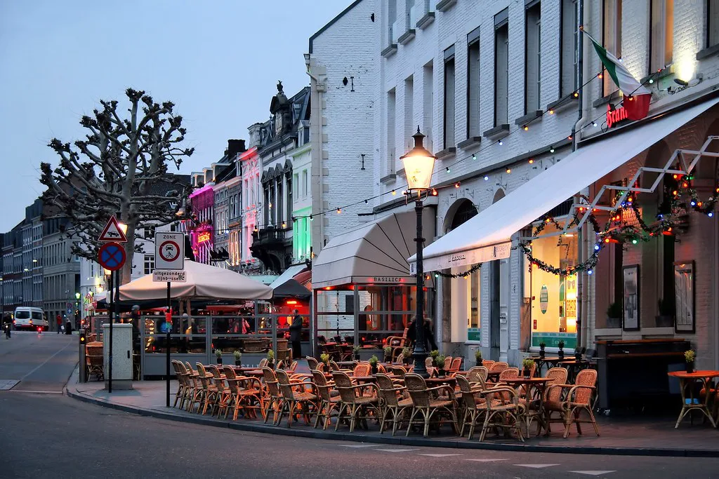 Café terraces on the Vrijthof, Maastricht.